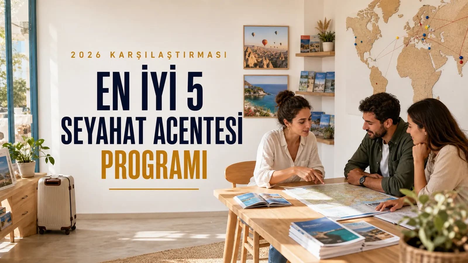 Seyahat acentesi programı kullanan rezervasyon ve operasyon ekibi